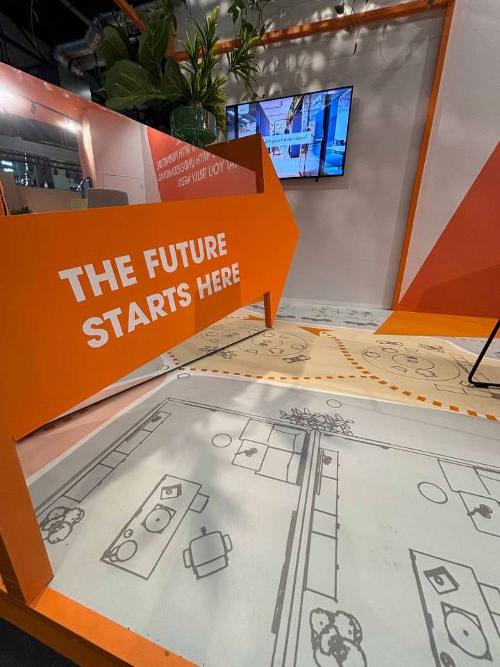 Custom made designed bar with arrow - Workspace design show