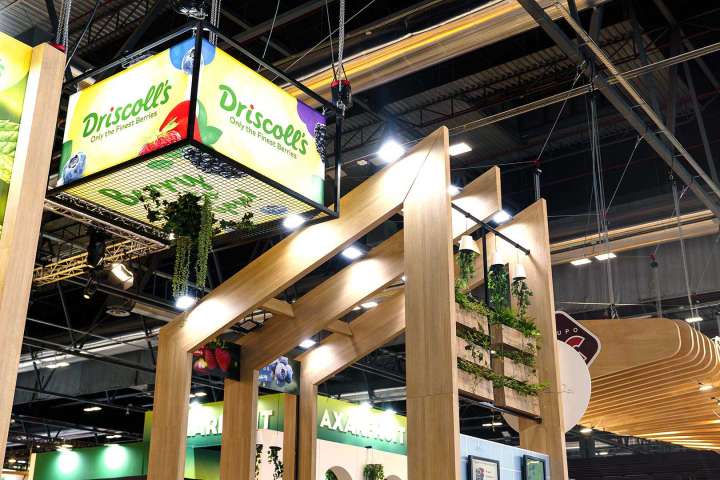 Driscolls exhibition booth at Fruit Attraction - Designed and Build by Eldee Expo Experts - European Booth builder